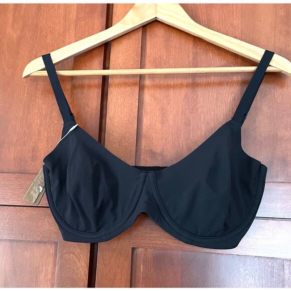 Skims Fits Everybody Unlined Demi Bra Onyx Black Size 36DDD (36F) NEW - Picture 1 of 6